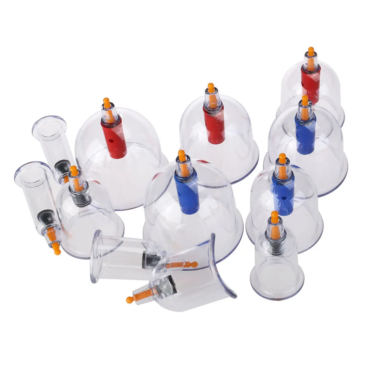 

Kangzhu 12-Piece Vacuum Cupping Set 6 Sizes Transparent -Grade Plastic Body Cupping Device for Home Chinese Therapy