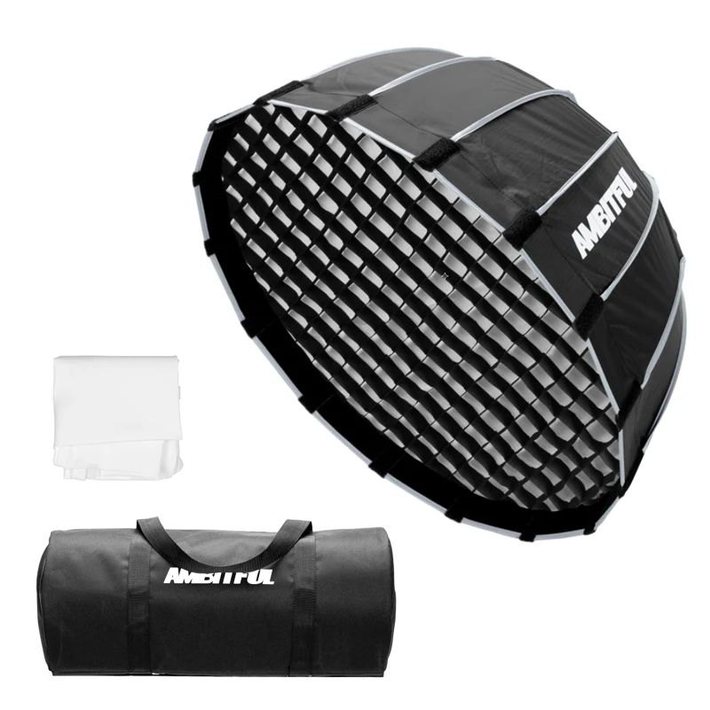 

High Quality Customized AMBITFUL Portable P60 60CM Quickly Fast Installation Deep Parabolic Softbox With Grid