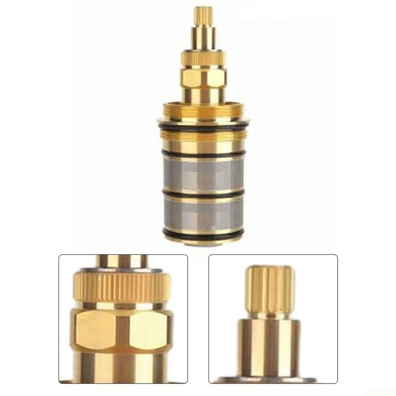 

Thermostatic Mixer Valve,Shower Valve, Brass Replacement Thermostatic Cartridge, Replacement 20-48 Celsius Thermostatic