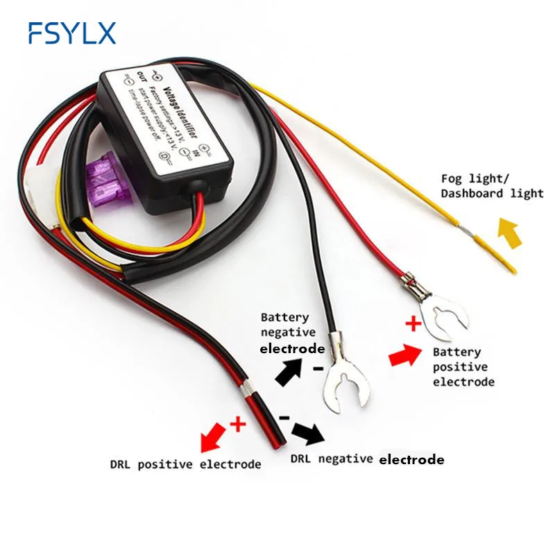 

Автомобильные ДХО FSYLX, светодиодные дневные ходовые огсветильник, жгут реле, кабель контроллера ДХО, авто светодиодный ные дневные ходовые светильник ни, вкл/выкл, переключатель