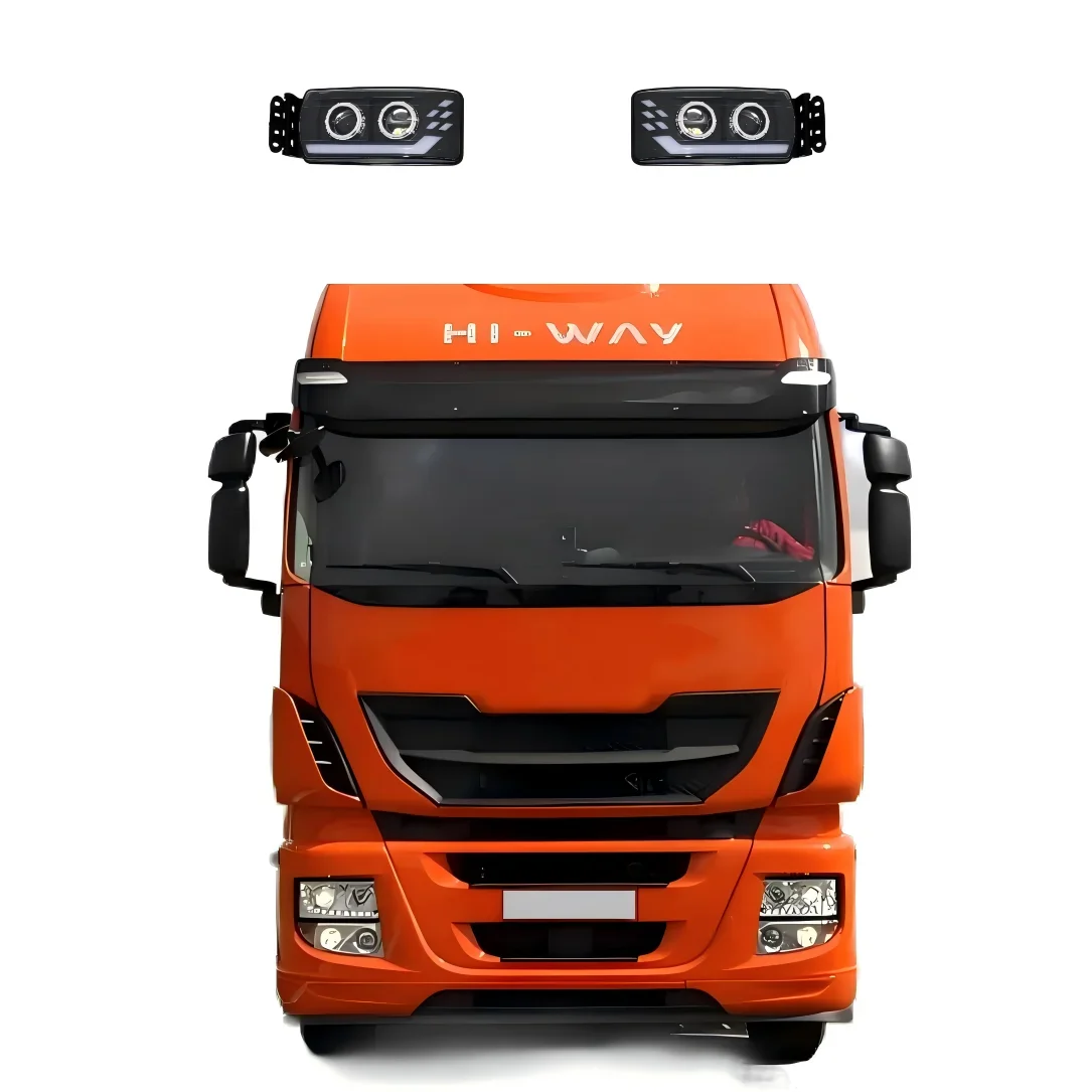 1PCS 24V FULL LED lorry Headlight for IVECO STRALIS OE 5801571745 5801571746 Heavy Duty Truck with DRL Front lamp DUAL LENS