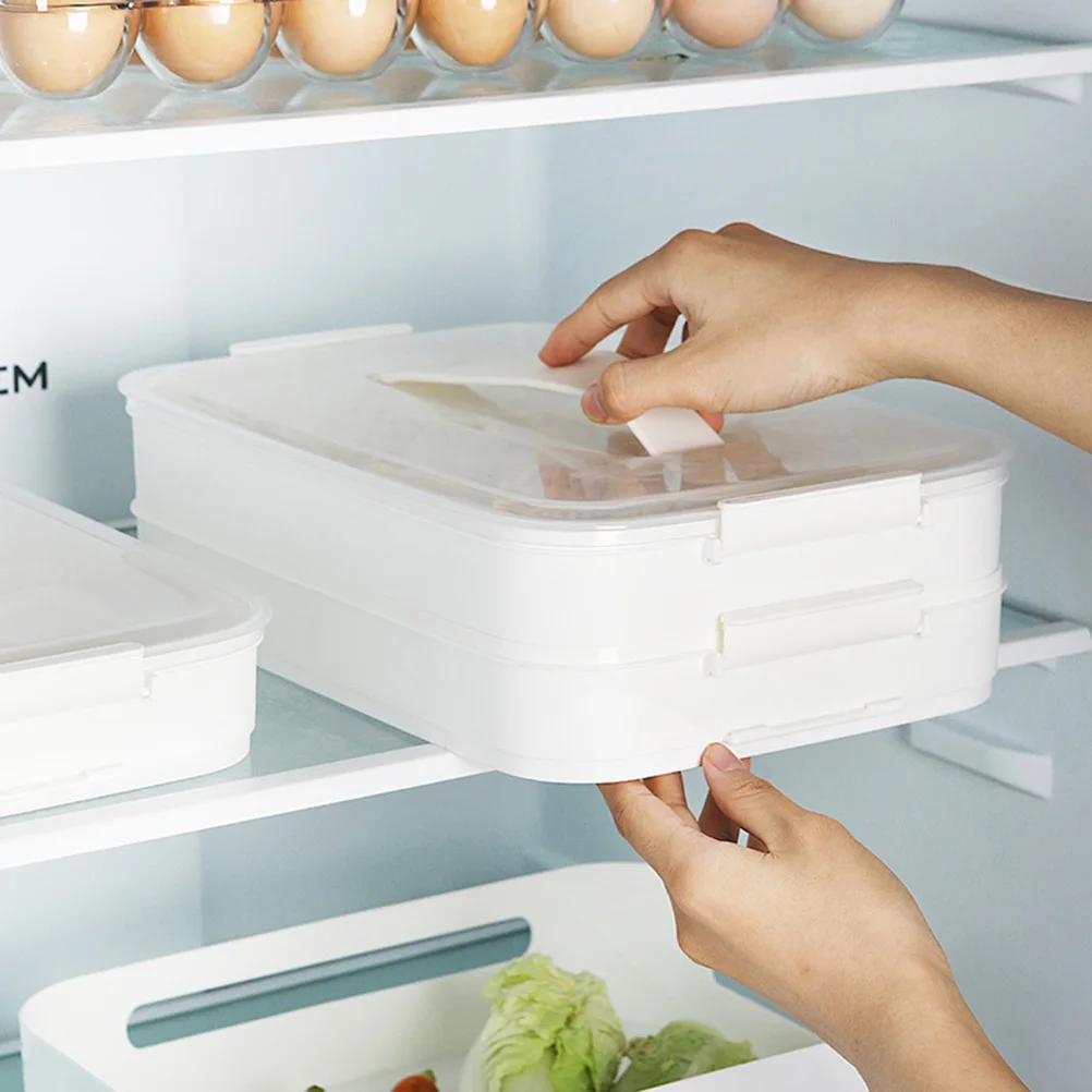 

3 Level Refrigerator Crisper Box Transparent Lid Plastic Food Storage Container Large Capacity Stackable Organizer for Kitchen