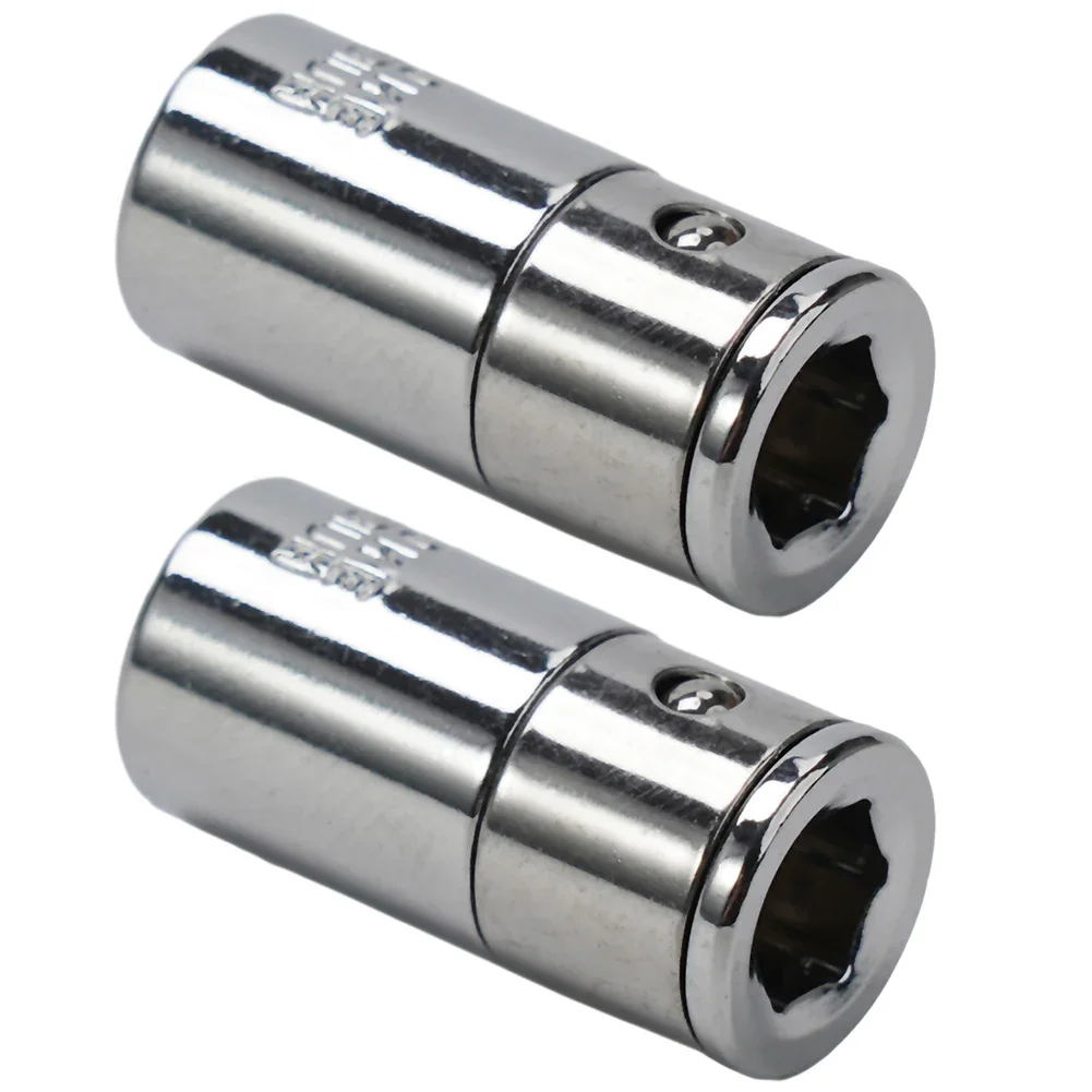 2PCS 1/4 Square Drive To 1/4 Hex Shank Socket Bits Converter Screwdriver Holder 1/4