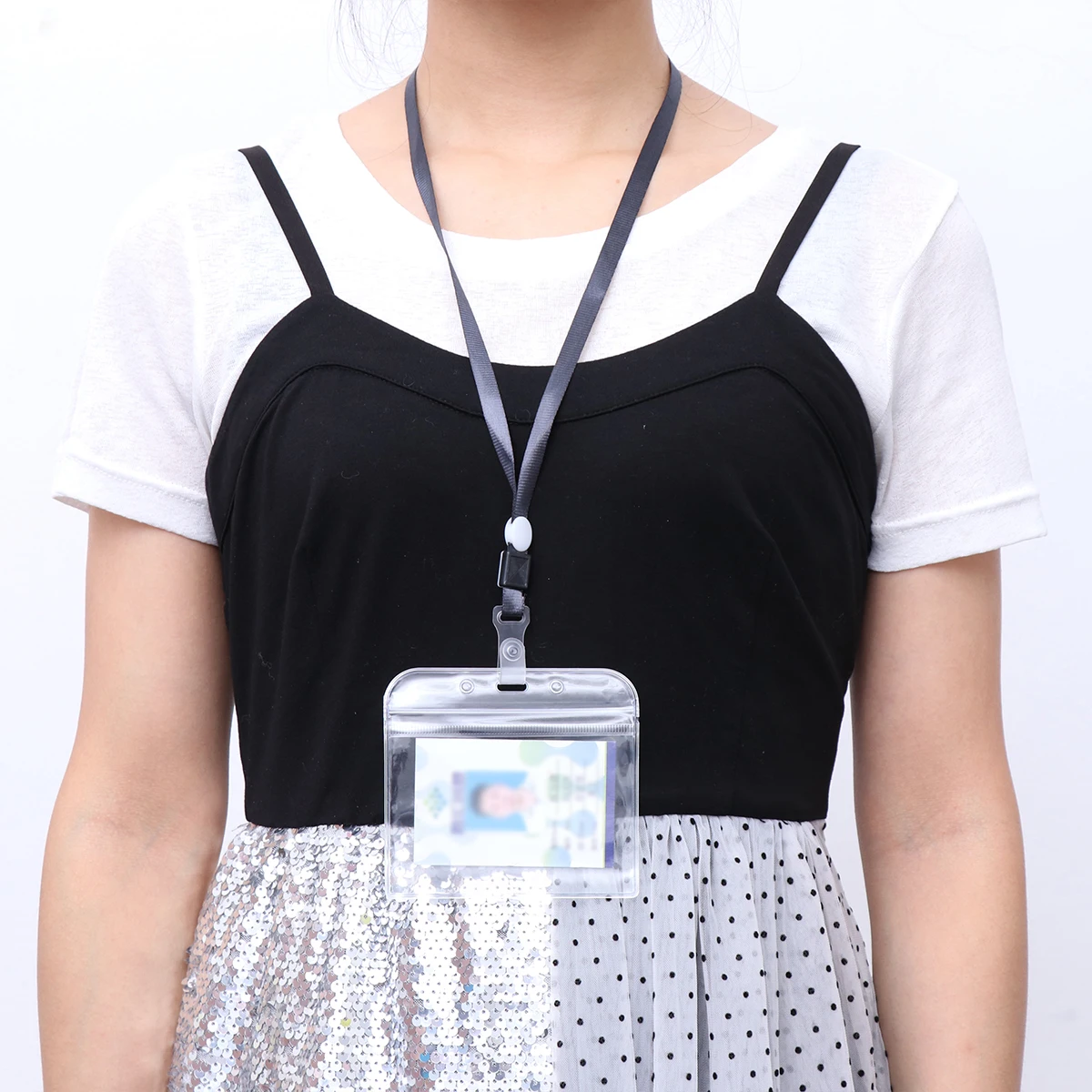 

20pcs Pvc Id Badge Holder Transparent Security Pouch With Lanyard For Employee Conference Exhibition Workplace Student Card Bus