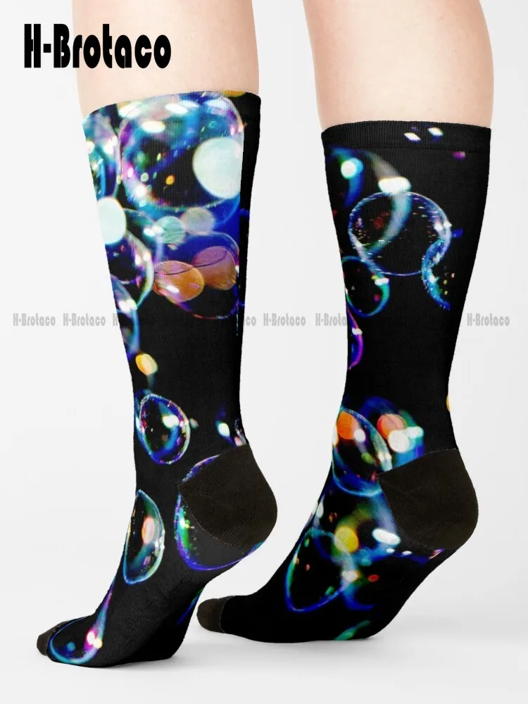 Soap Film Bubbles Socks Bulk Socks Comfortable Best Girls Sports Harajuku Gd Hip Hop Cartoon Teen Youth Socks 360° Digital Print