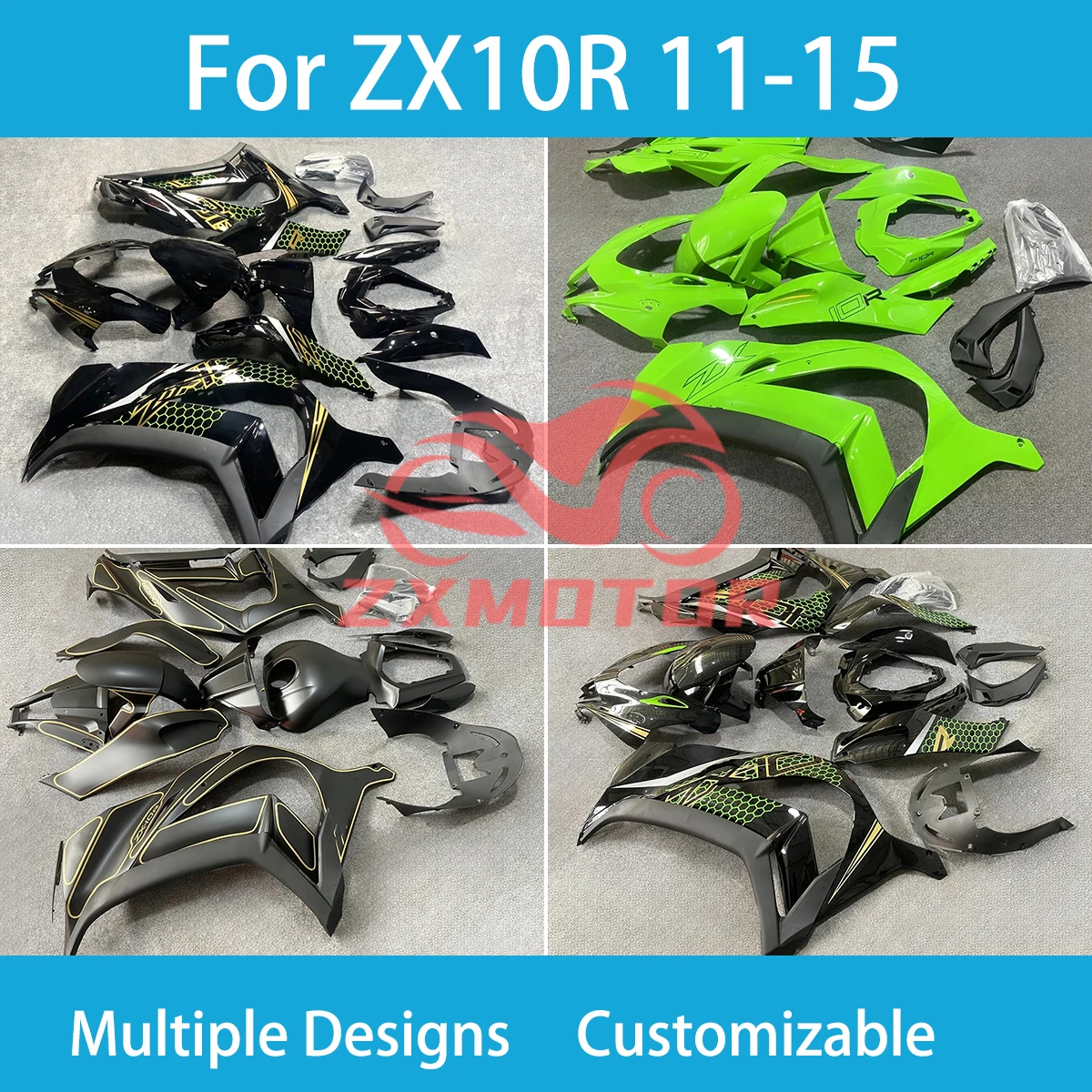 ZX10R 11 12 13 14 15 Prime Fairing Kit for KAWASAKI ZX 10R 2011 2012 2013 2014 2015 Motorcycle Customized Injection Fairings New