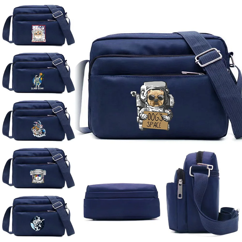 

Messenger Bag Fashion Design Sense Simple and Durable Work Commuting Astronaut Printing Series Multi Layered Storage Bag