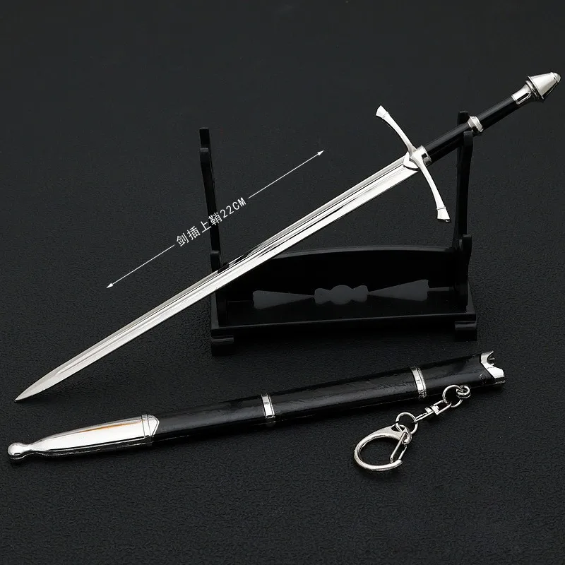 22cm Narthil Weapon Model Keychain The Loth Aragorn Earendil Strider Sword Movies Peripheral Samurai 1:6 Collection Decor Crafts