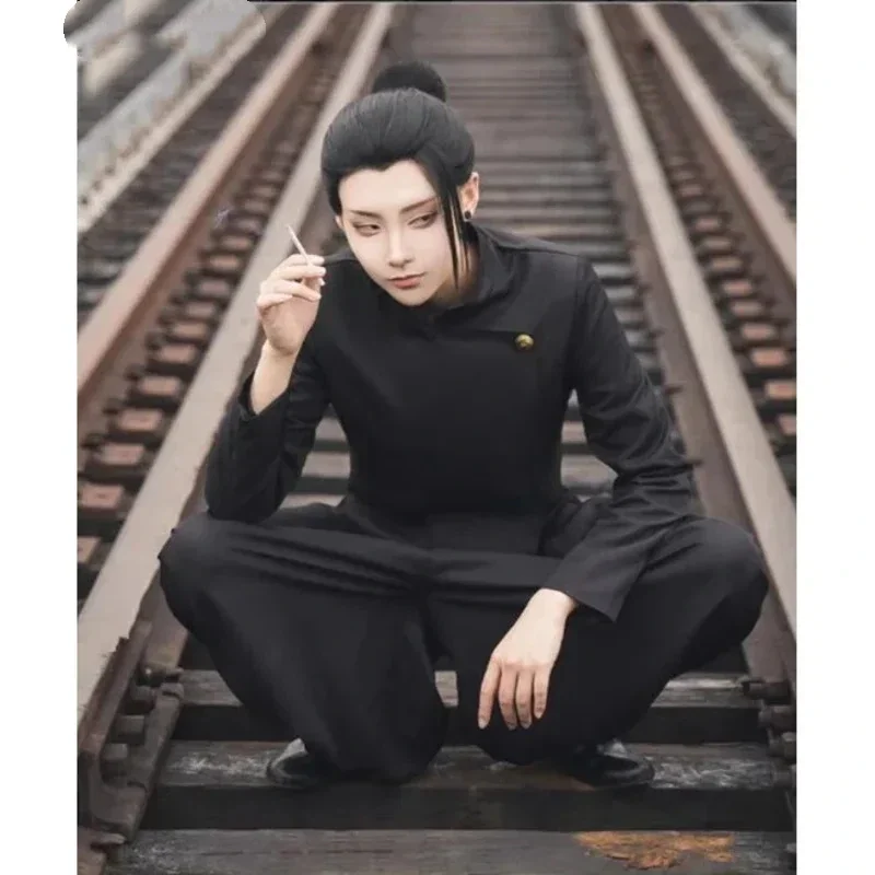 2026 Geto Suguru Cosplay Anime Jujutsu Kaisen Cosplay Adult Mens Shirt Pants Wig High School Halloween Uniform Full Set