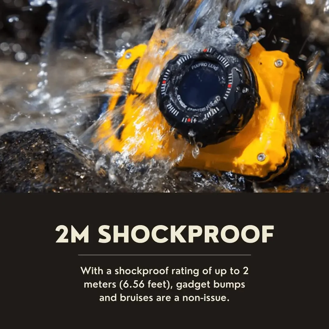 KODAK PIXPRO WPZ2 Rugged Waterproof Shockproof Dustproof WiFi Digital Camera 16MP 4X Optical Zoom 1080P Full HD Video