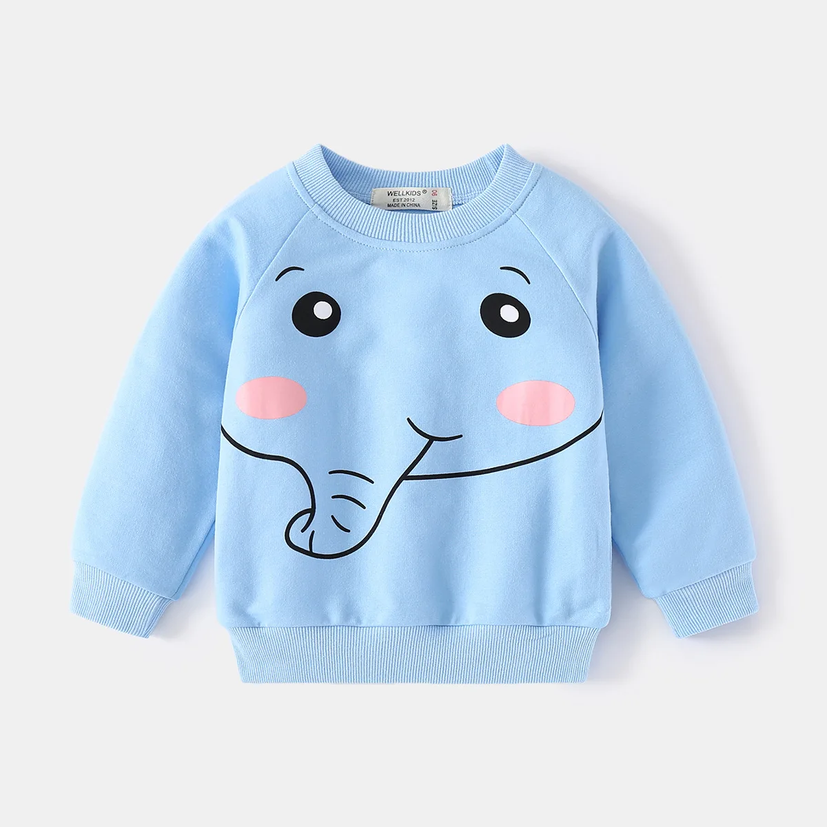 

Baby Boys Fashion Cartoon Bear Elephant Long Sleeve O-neck Pullover Sweatshirt Tops Children's Spring Autumn Casual Sweatshirts