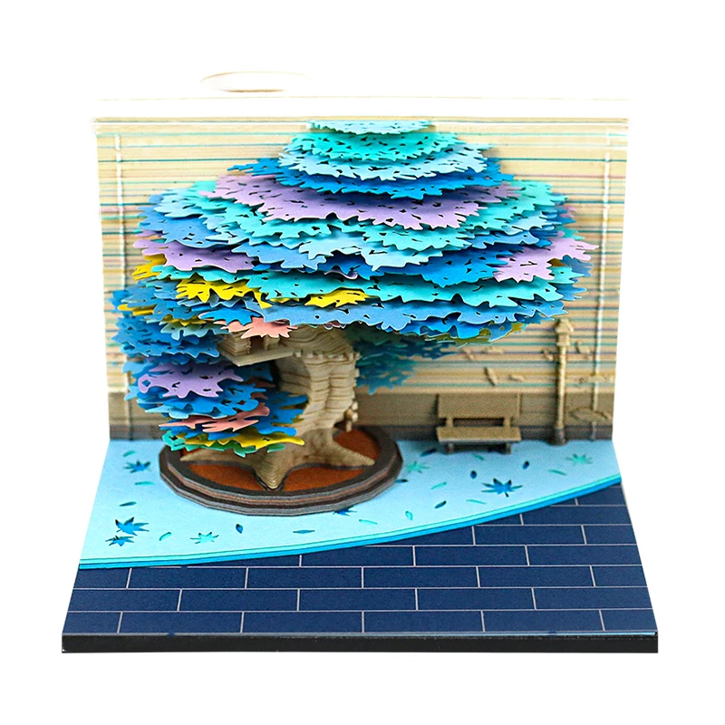 

Omoshiroi Block 2024 3D Notepad Mini Seasons Tree House Memo Pad Kawaii Sticky Notes Paper Art Note Blocks Friends Birthday Gift