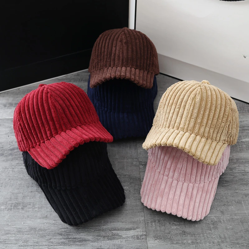 Corduroy Baseball Cap Women Warm Hat Outdoor Sports Travel Ajustable Caps Men   Snapback Hat Winter Hats Girls