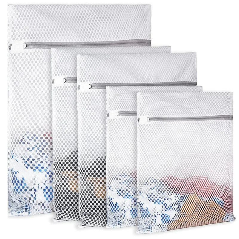 

5Pcs Exquisite And Durable Honeycomb Mesh Laundry Bag, Travel Storage Bag For Clothes