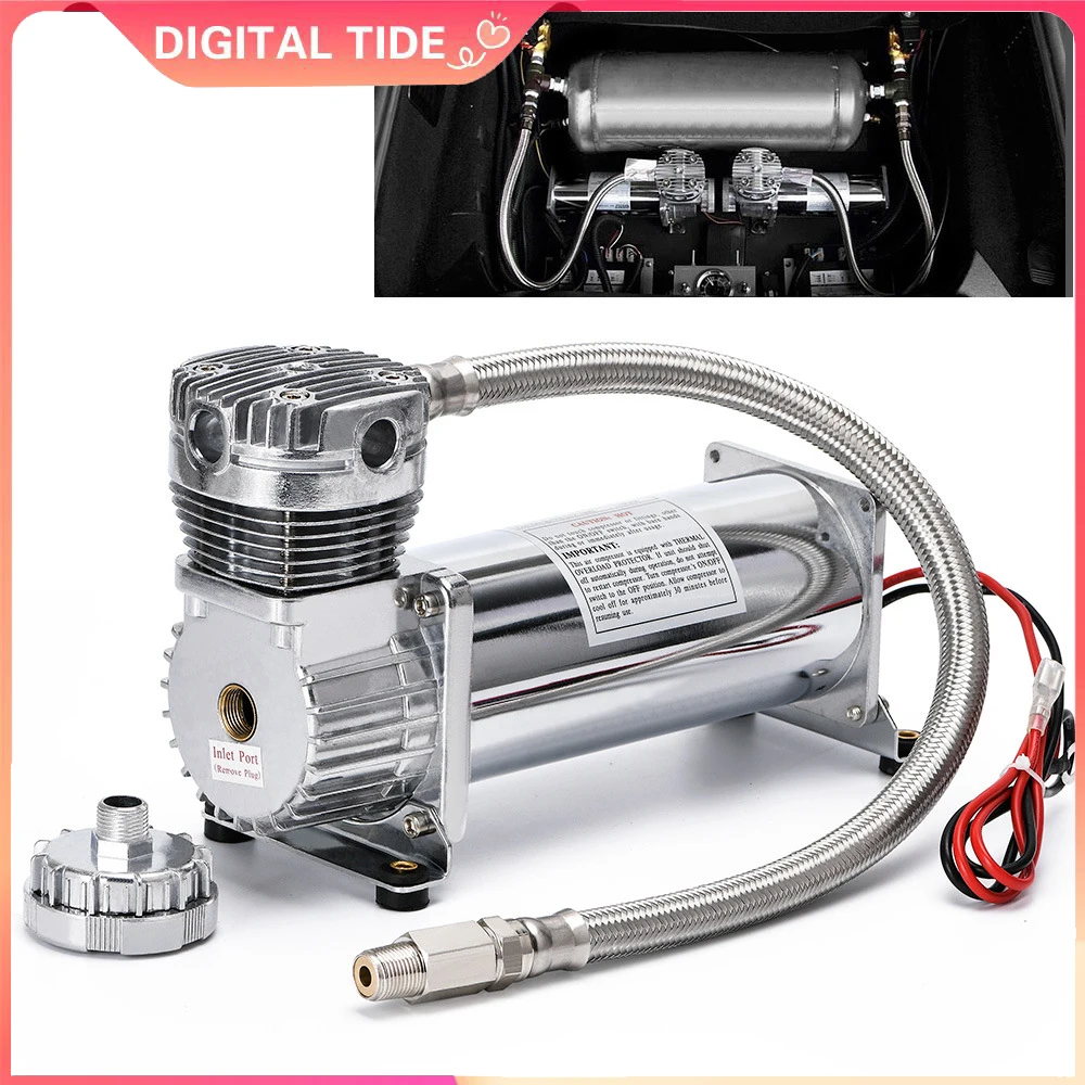 200 PSI DC 12V High Pressure Car Air Suspension Pump Heavy Duty Air Compressor Kit
