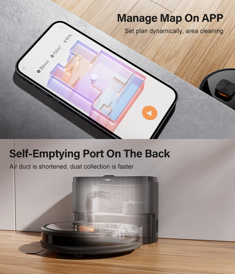 Purerobo Robot Aspirapolvere Pulizia automatica Ricarica Libreria Pulizia temporizzata con annuncio vocale Robot spazzatrice intelligente