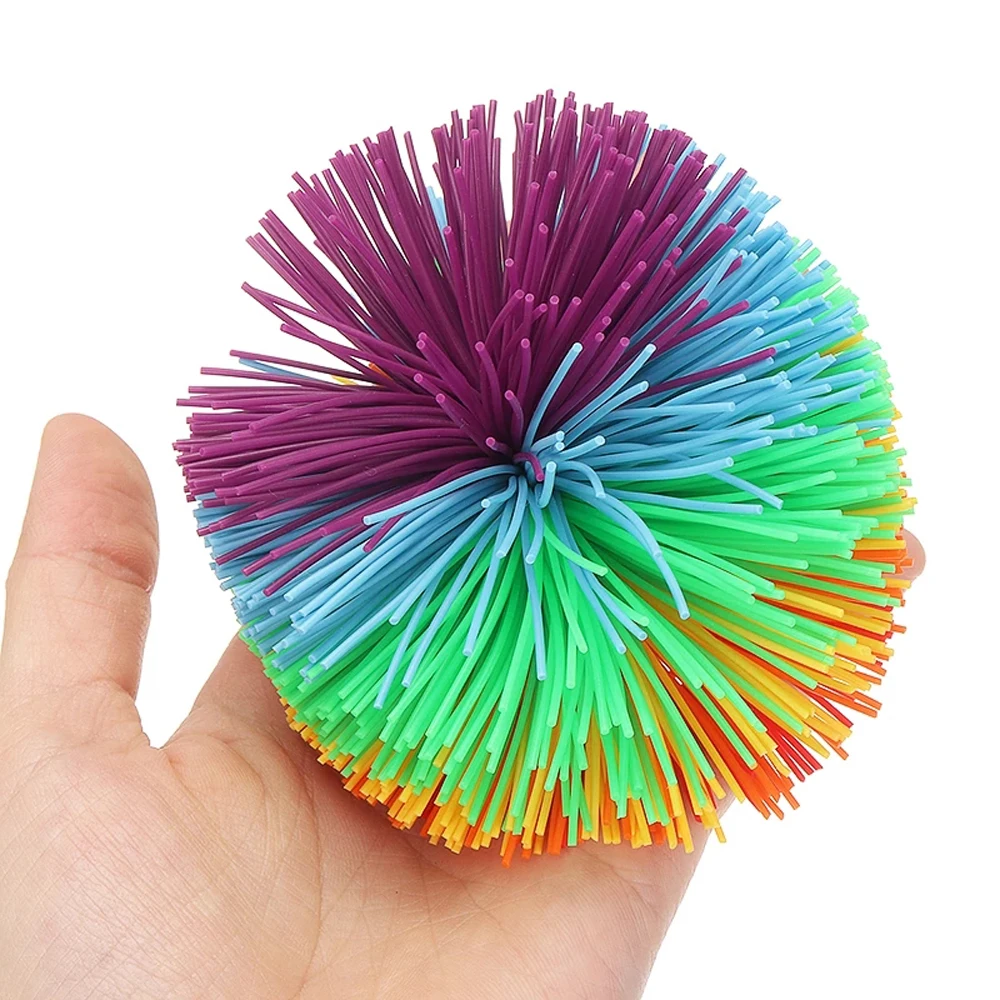 Stress Relief Speelgoed Ballen Anti-Stress Aap Vezelige Ballen Bouncy Stress Ballen Regenboog Fidget Zintuiglijke Bal Baby Rekbare Bal