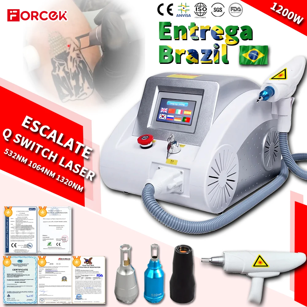 Brazil Tax-Free Q-Switch Nd Yag Laser Escalate 1064nm532nm1320Laser Usuwanie tatuażu Usuwanie pigmentacji Pikosekundowa maszyna laserowa