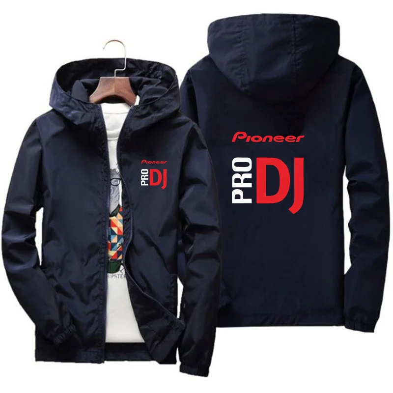 DJ Pioneer PRO hooded men's jacket Spring and summer new men's casual windbreaker zipper thin section hooded jacket men 7XL