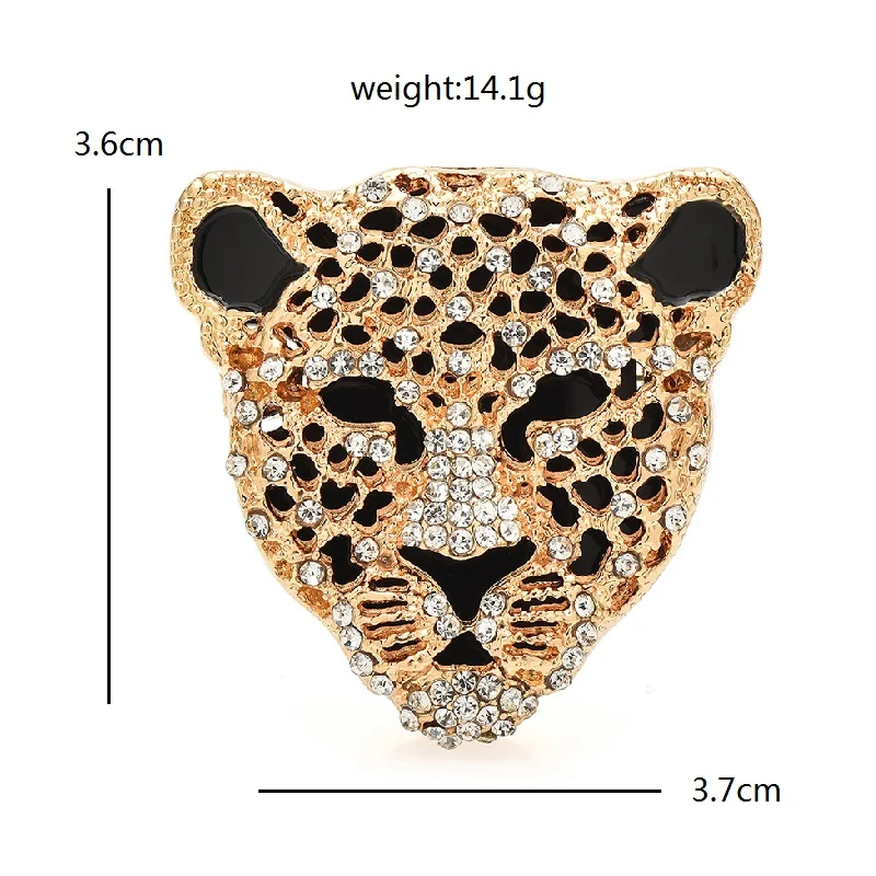 Wuli&baby Charming Leopard Brooches For Women Unisex 2-color Shining Lovely Animal Party Casual Brooch Pins Gifts