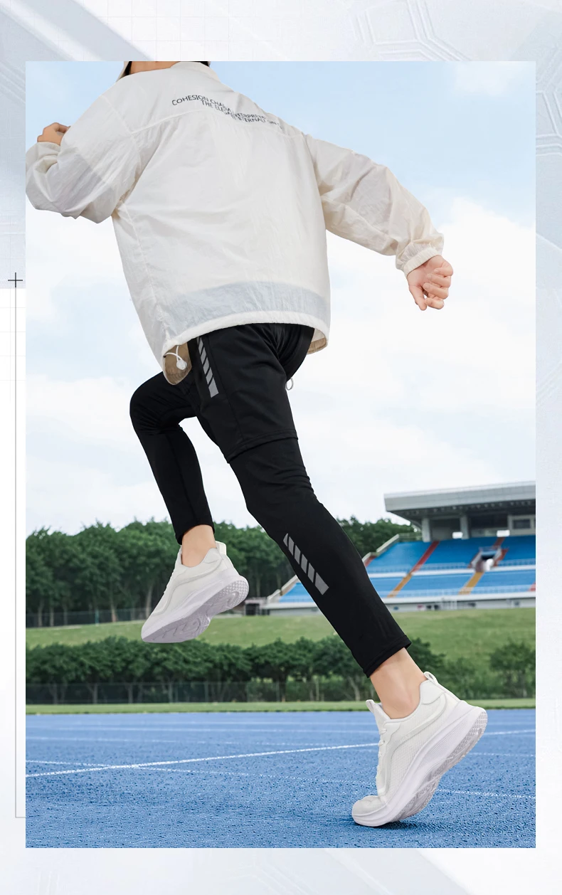 Große Herren-Sneaker in Weiß, leichte, atmungsaktive, lässige Sportschuhe, modische, flache, weiche Sohle, Walking-Trainer, Übergröße 39–48 – Detail 4