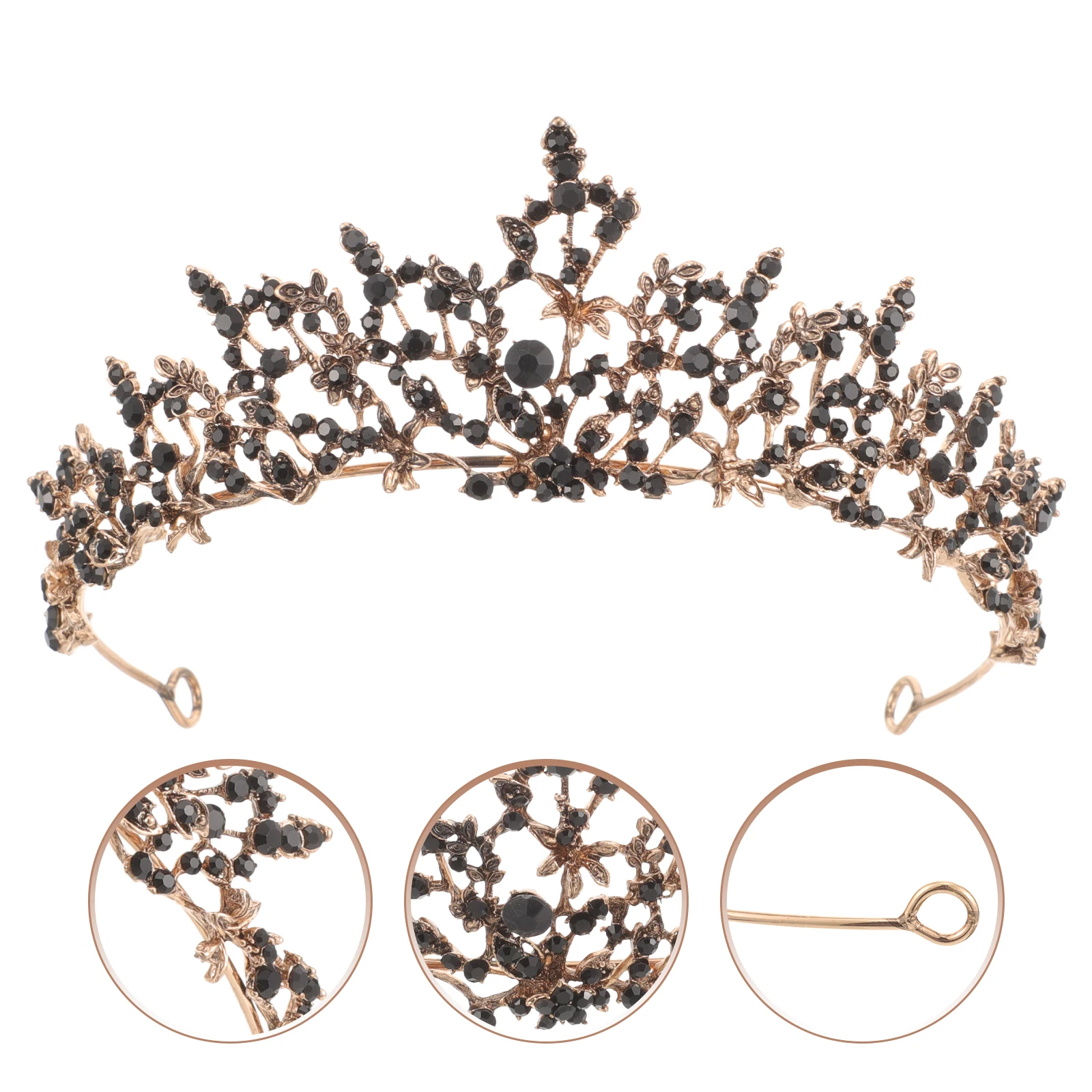 

Glitter Rhinestone Crown Tiara Elegant Alloy Headband Party Hair Jewelry For Women Girls Costume Wedding Carnivals Cosplay