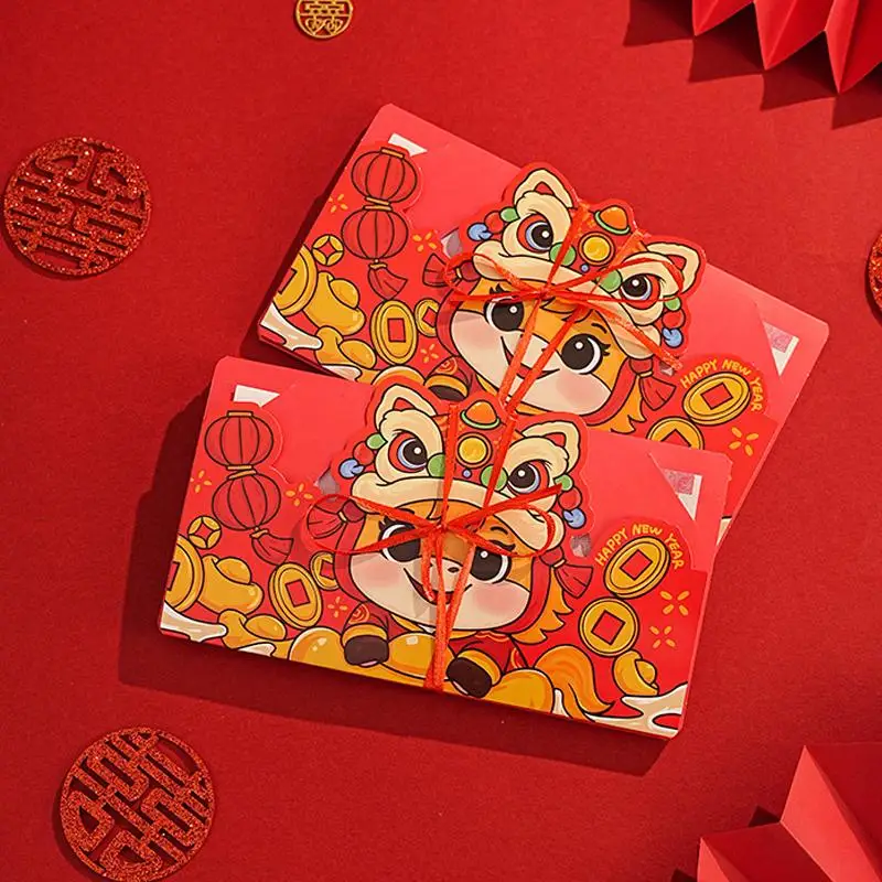 1 قطعة 2026 سنة الحصان المغلف الأحمر 2/6/10/20 فتحة بطاقة للطي هونغباو السنة القمرية الصينية الجديدة ورقة الحظ المغلفات النقدية الحمراء #5