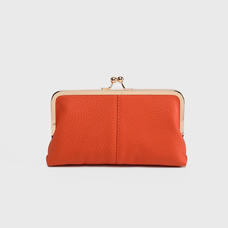 

New Genuine Leather Long Clutch Wallet Clip Bags Vintage Coin Purse Card Holder Key Lipstick Storage Phone Pouch Case For Women