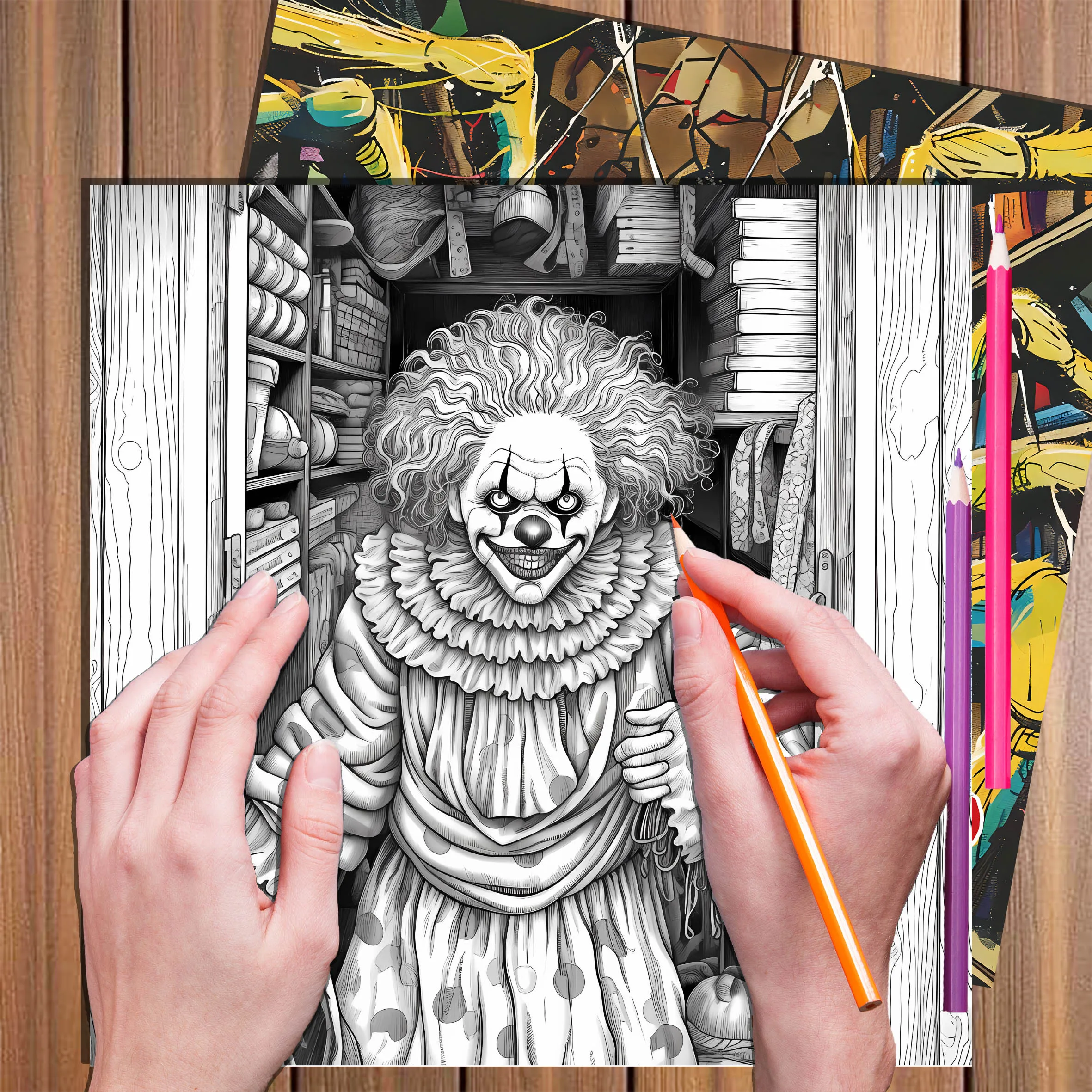 Horror World Coloring Book for Adults - 20 Pages of Intricate Designs to Enhance Your Color Skills image 4