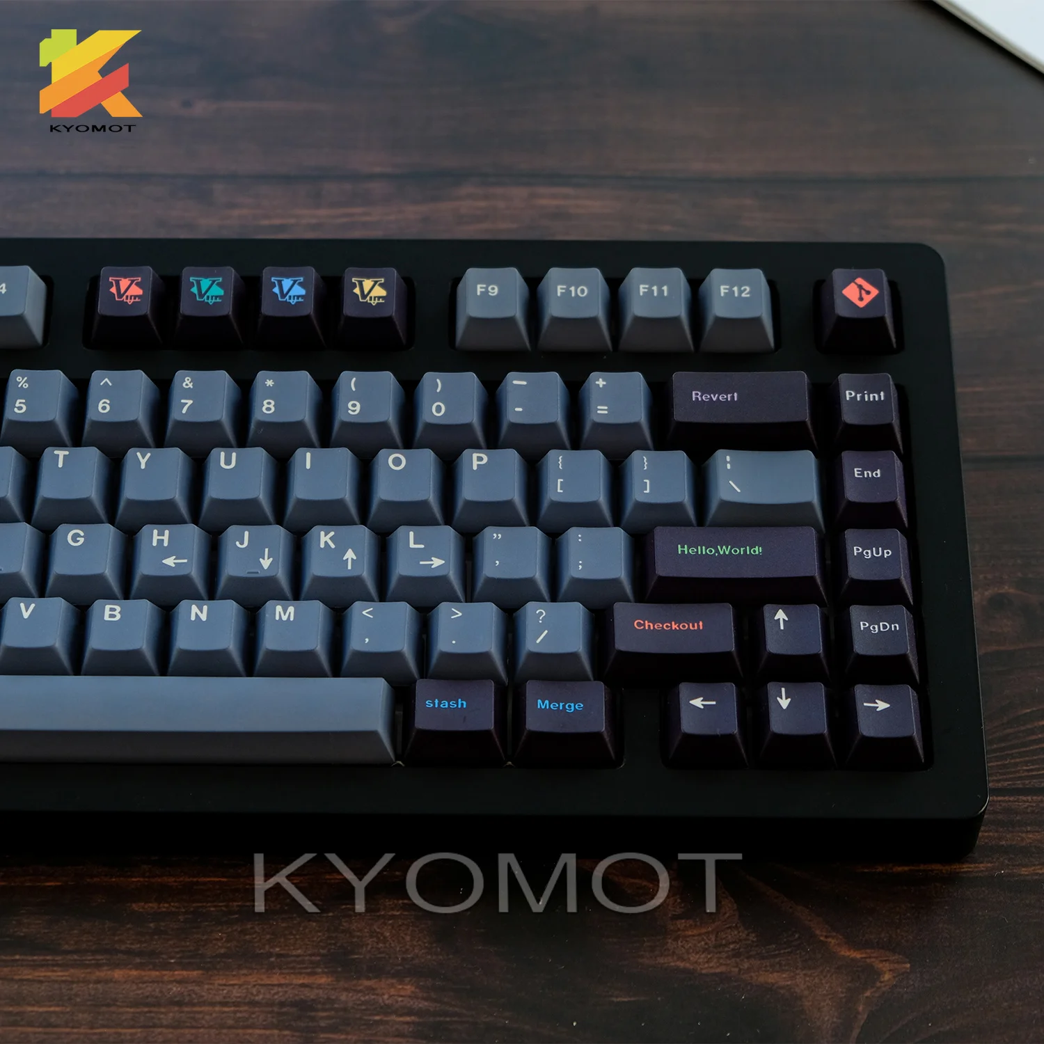 KYOMOT Developer Keycaps Cherry Profile PBT 129 Keys Git Style Keycap for MX Switch 60% 65% 75% DIY Layout Mechanical Keyboard