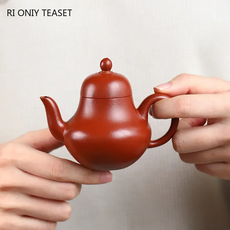 90ml Yixing Small Capacity Purple Clay Teapots Famous Artists Handmade Tea Pot Raw Ore Zhu Mud Kettle Chinese Zisha Tea Set