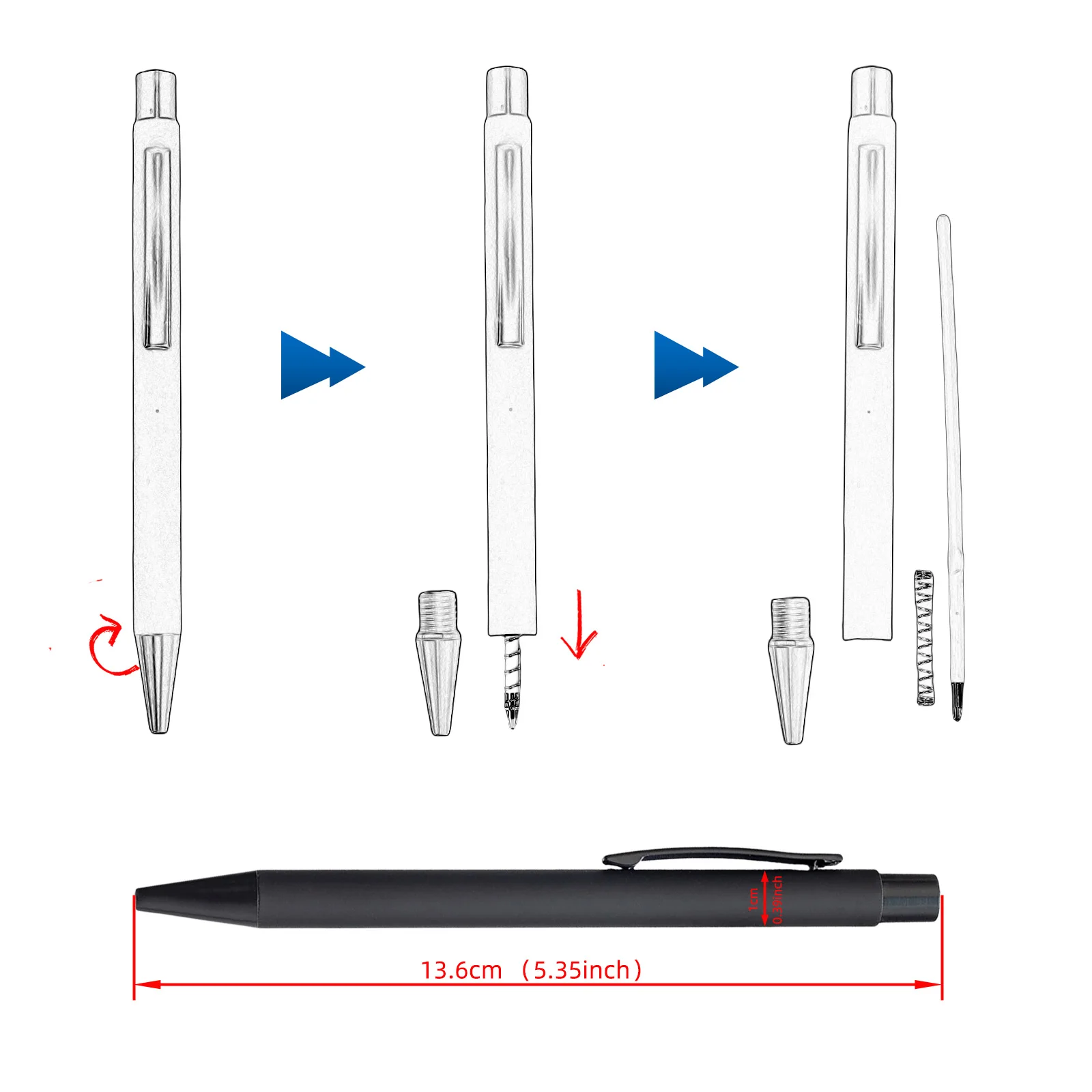 10pcs Customize Logo Pen Gift Ball Pens Free Engraved Color Rubber Paint Metal Barrel Promotional Smooth Writing Show Display