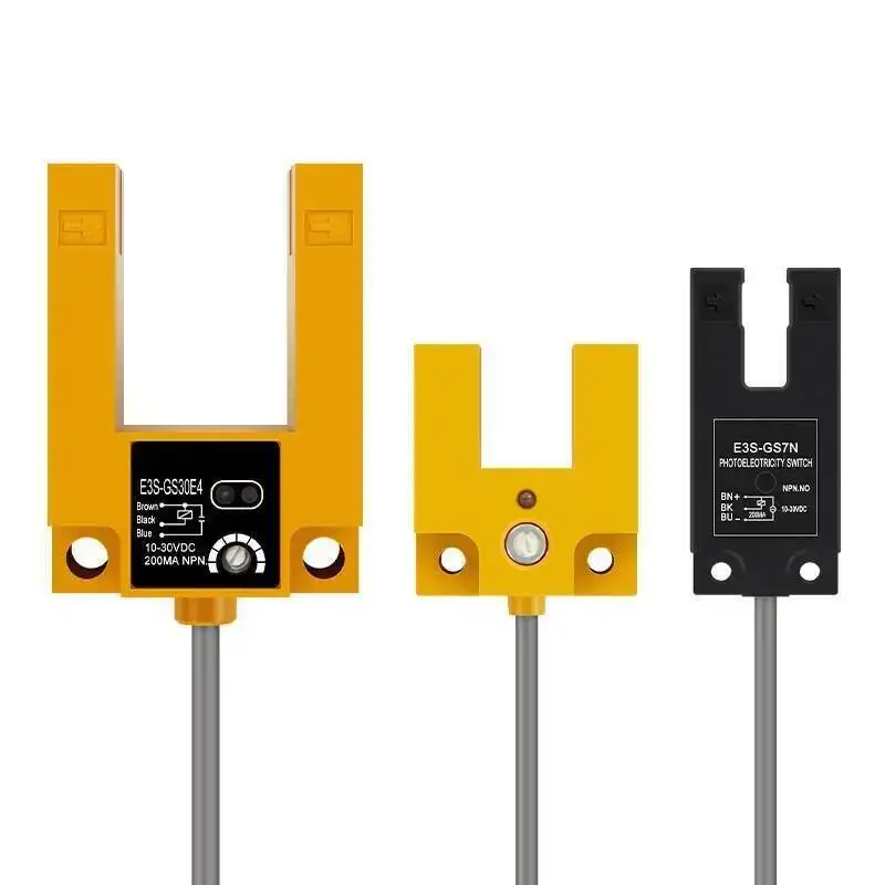 U-Shaped Slot Photoelectric Sensor Switch Infrared E3S-GS30E4 7N 15N Three-Wire NPN Normally Open Sensor