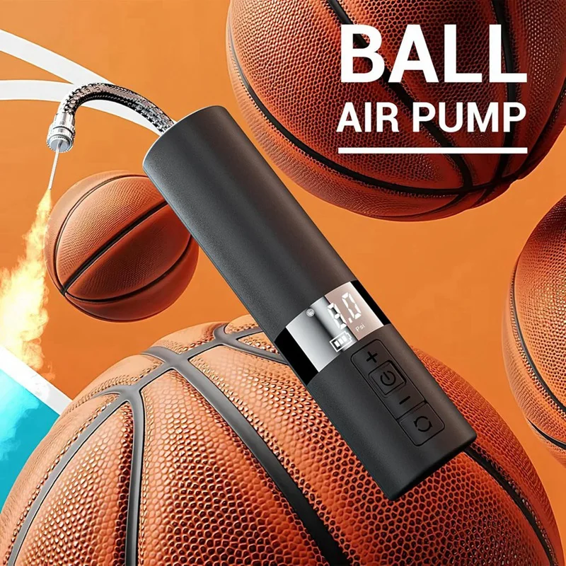 Electric Ball Pump, Portable Air Pump With LED Digital Display And Pressure Gauge, For Basketball, Soccer, Volleyball