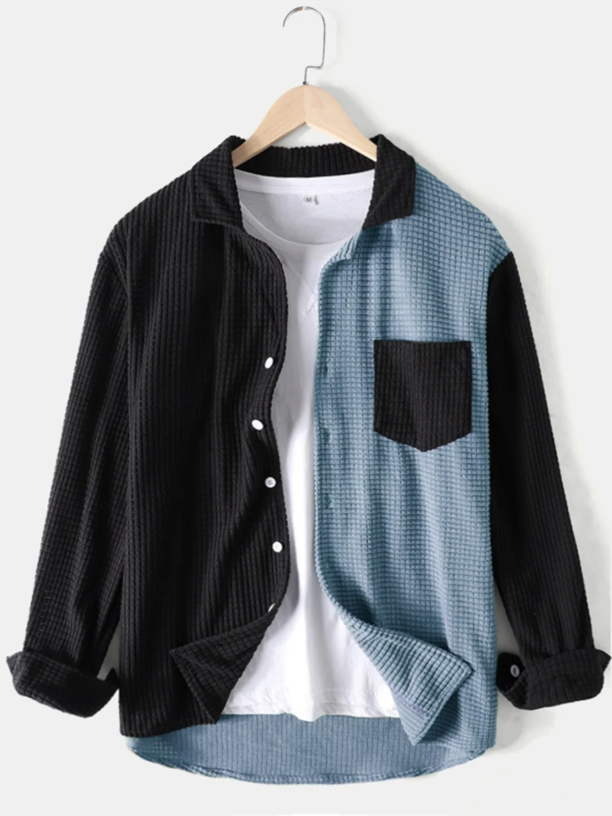 

Long Sve Ne Cardigan Jaet Turn-down Collar Open irt Outerwear Youth Trendy Autumn Loose Fit Color Blo