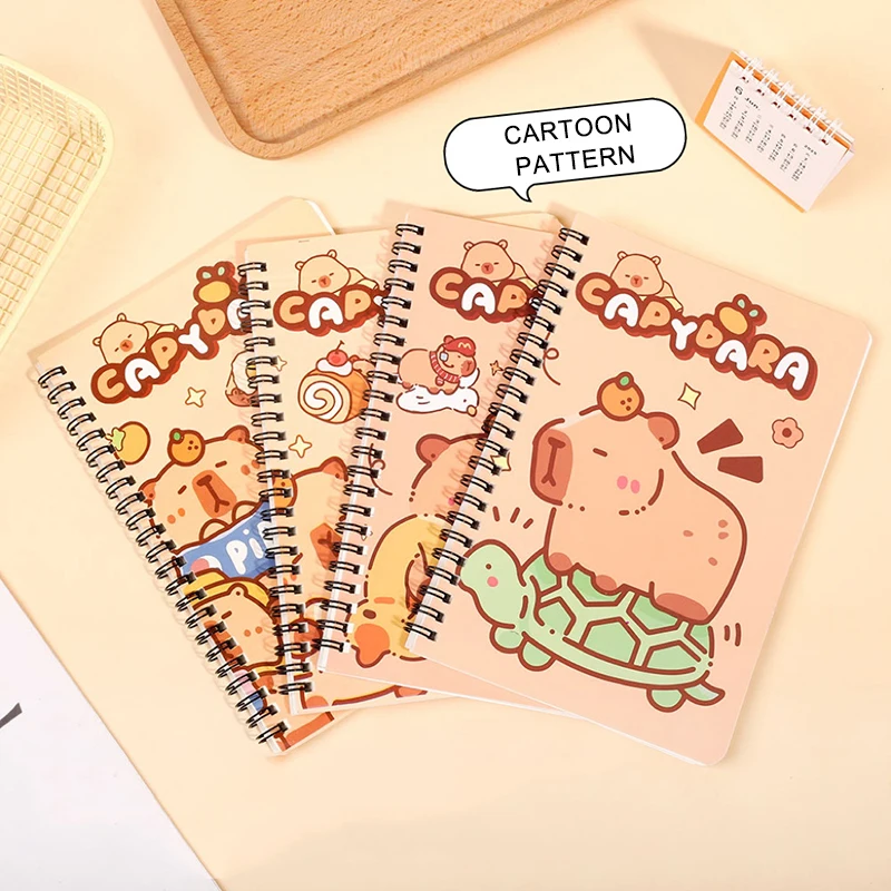 

1/4pc Capybara A5 Spiral Notebook Cute Planner Daily Notes Coil Notebook Small Notepad Kawaii back to school gifts Party Favors