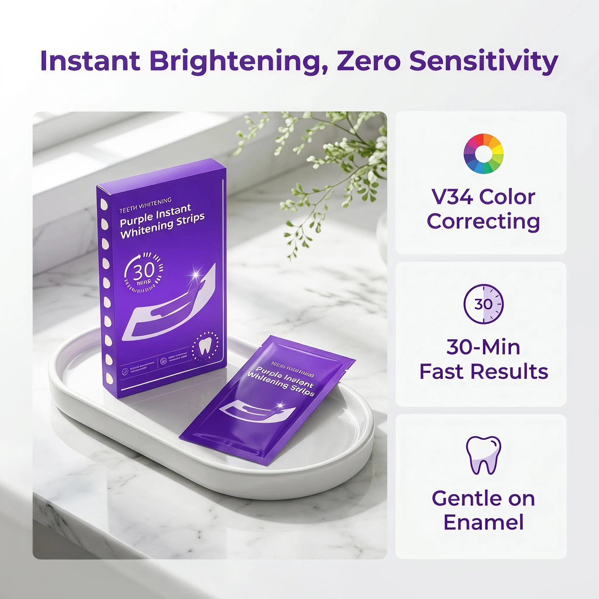 7/14/21pcs Purple Teeth Whiten - Teeth Whitening With Peroxide recension och pris