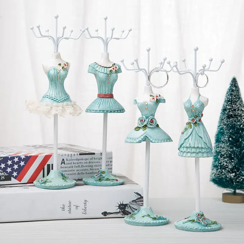 Model Princess Earring Necklace Jewelry Display Rack Window Ornament Girl Birthday Wedding Gift Bedside Dressing Table Decoratio