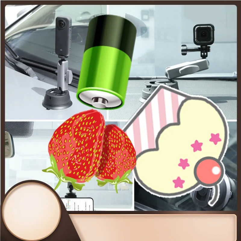 

Suction Cup Car Mount For DJI Pocket3 Insta360 X5 Action 5 Pro Gopro13 Camera Mount Windshield Stand Bracket Accessories