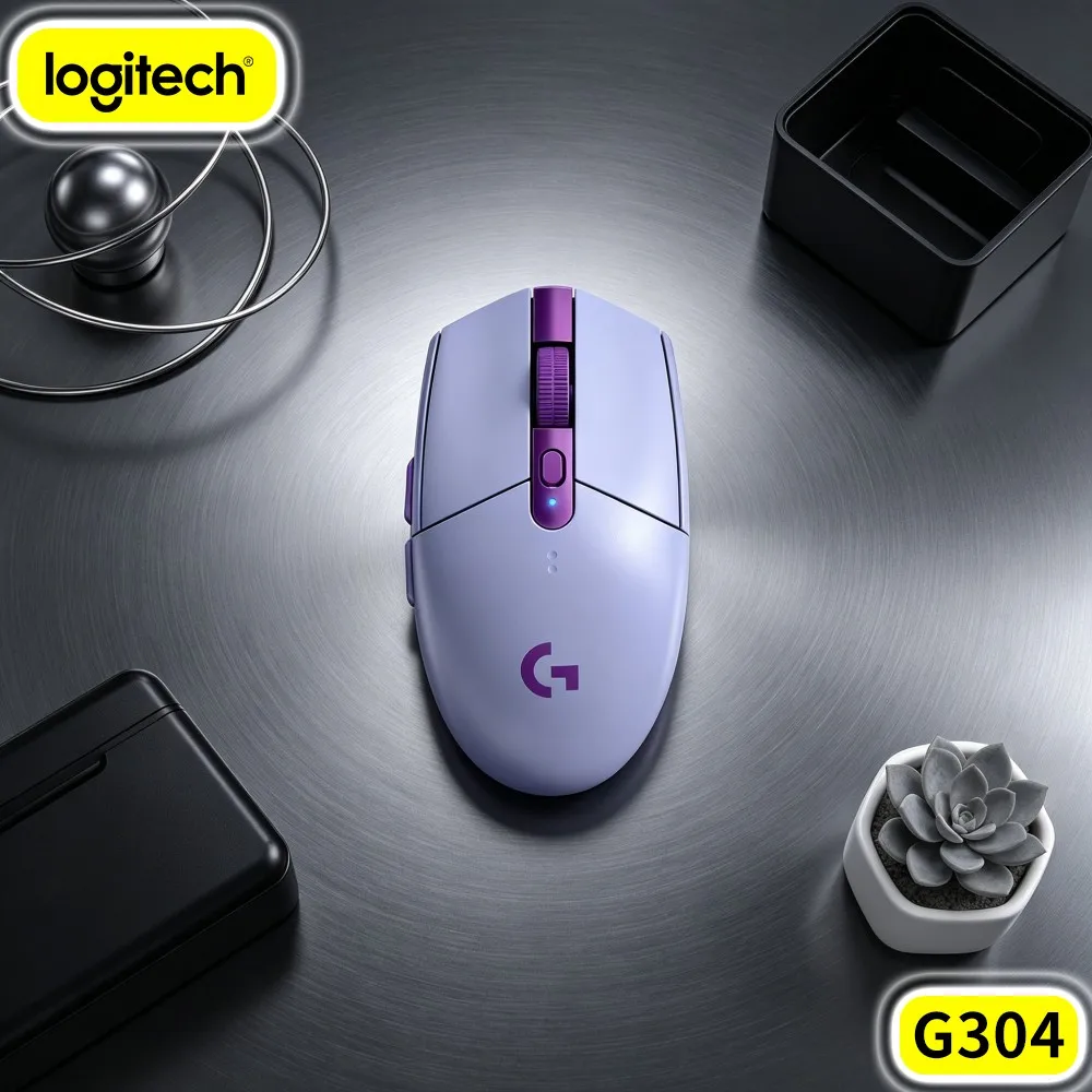 Logitech G304 LIGHTSPEED Wireless Gaming Mouse Compact Ergonomic Profile Multi‑Surface Sensor For Home‑Office Notebook System