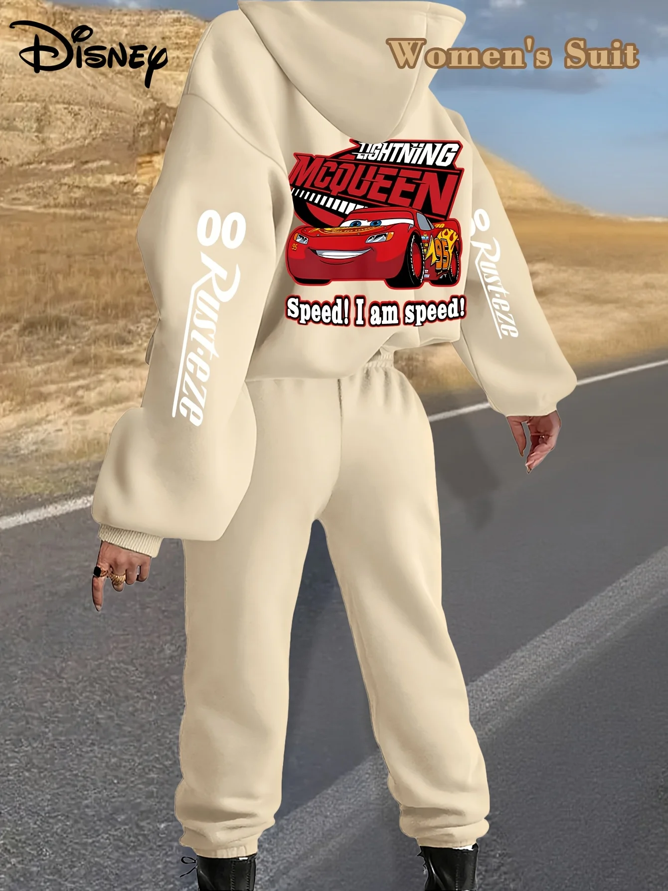 Nuova collezione Disney Cars Set con cappuccio autunno/inverno dolce e fresco Taglie forti Donna adulta Uomo Moda sportiva da strada