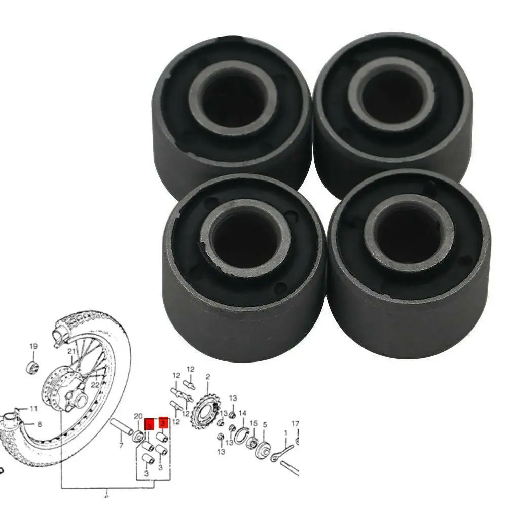 4PC Motorcycle Cush Drive Rear Wheel Sprocket Rubber Damper mount Bushings For Honda CG125 CG150cc engine CB125S '76-85 MT125R