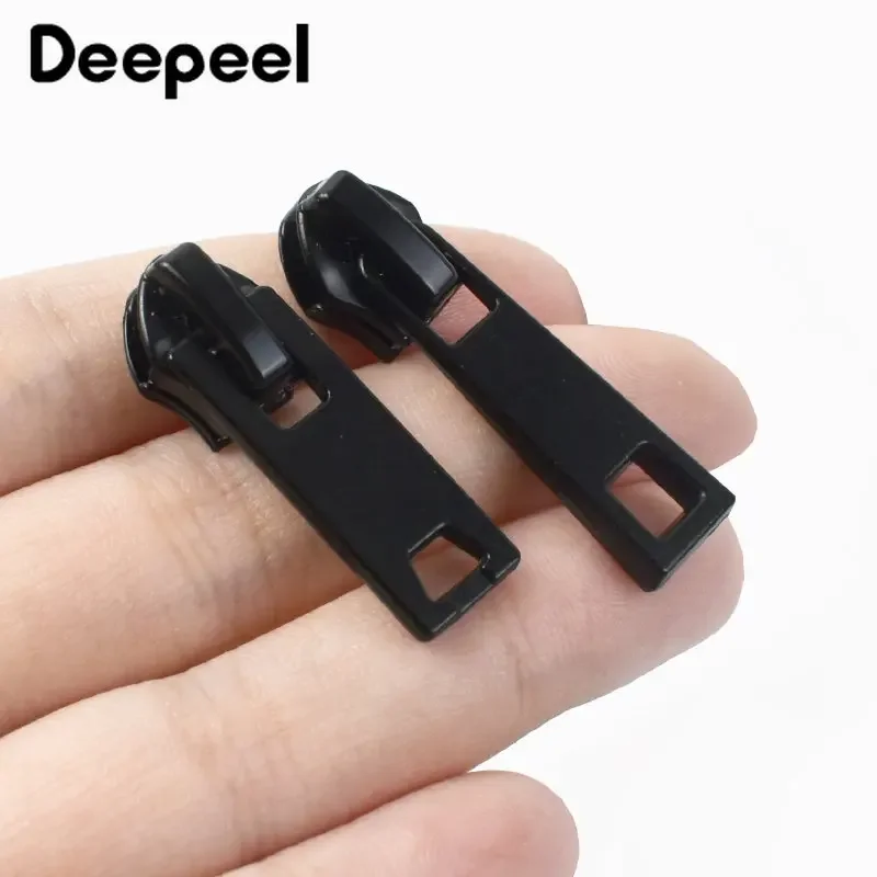 10Pcs 5# Reverse Zipper Pullers for Nylon Zips Waterproof Invisible Zip Slider Jacket Bags Closure Zippers Replacement SewingKit