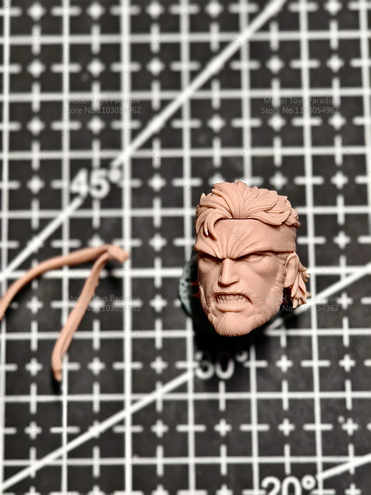 غير مصبوغ لتقوم بها بنفسك 1/12 مقياس الرجال الجندي ديفيد الأفعى الأبيض نموذج رئيس اليابانية لعبة تجسس رئيس نحت صالح 6 ''عمل الشكل الجسم #5