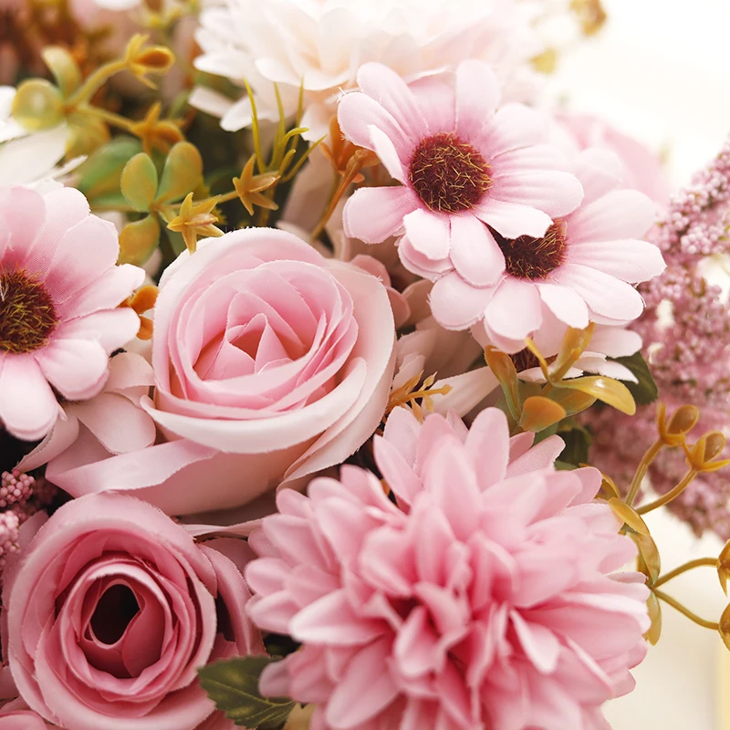 Kahaul Artificial Hybrid Flower Silk Rose Hydrangea Daisy Wedding Party Home Garden Decoration Accessories Christmas Scrapbook