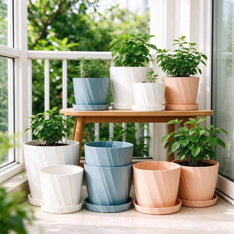 Simple and modern succulent and pothos planters, designed for home greenery, featuring a thickened, durable, and leak-proof cons