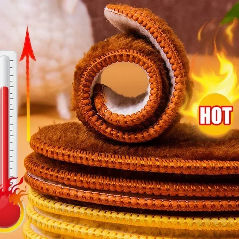 Self Heated Thermal Insoles for Shoes Wool Thicken Warm Soft Shoes Pads Breathable Skin-friendly Insoles for Feet Care Winter