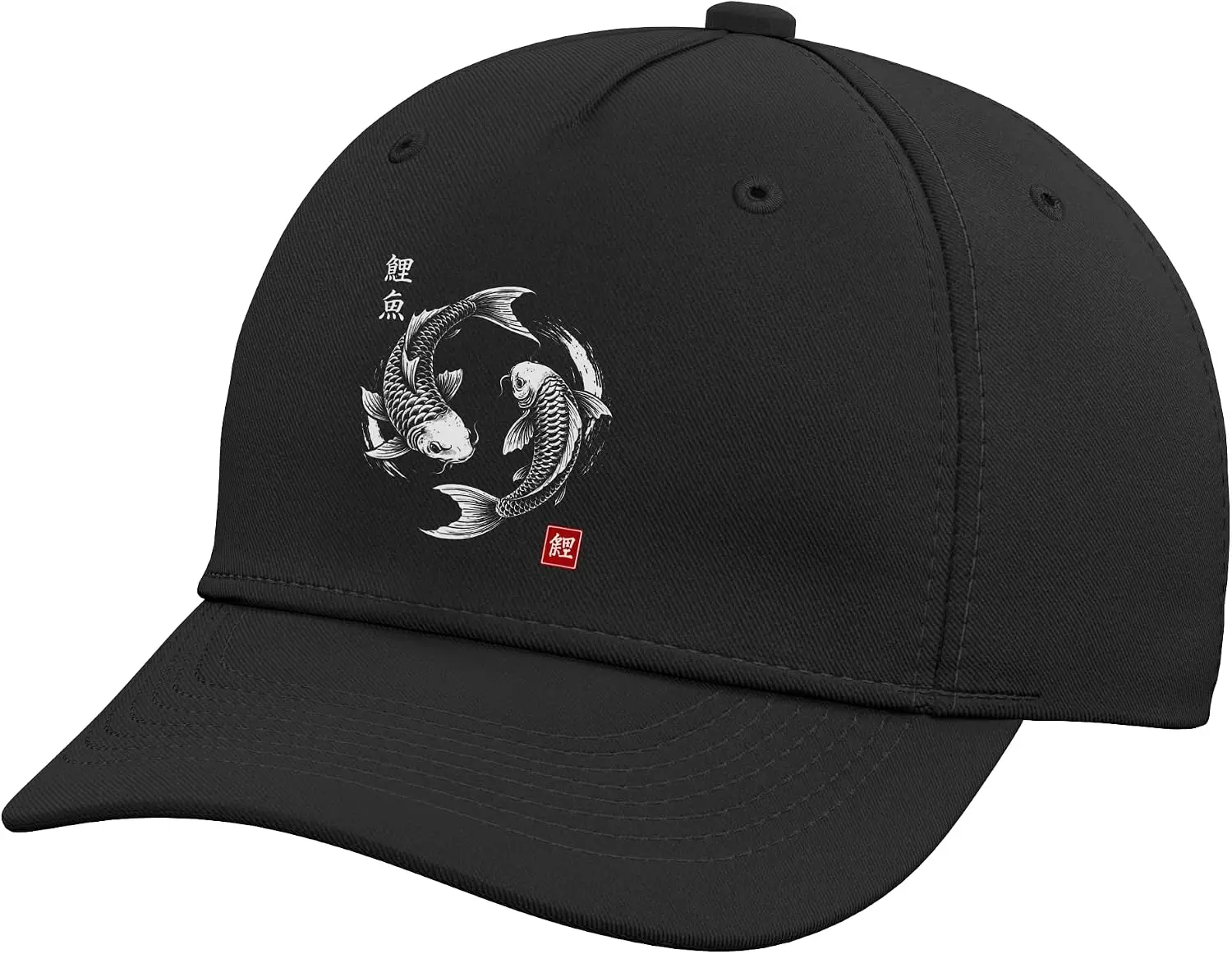 Koi Fish Japanese Yin and Yang Harmony Balance Adjustable Baseball Hat Unisex Casual Retro Adjustable Dad Cap - Y2K Sun Hat