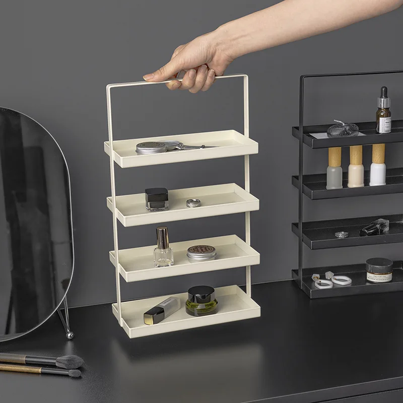 

Wrought iron entrance jewelry dresser multi-layer shelf desktop storage rack