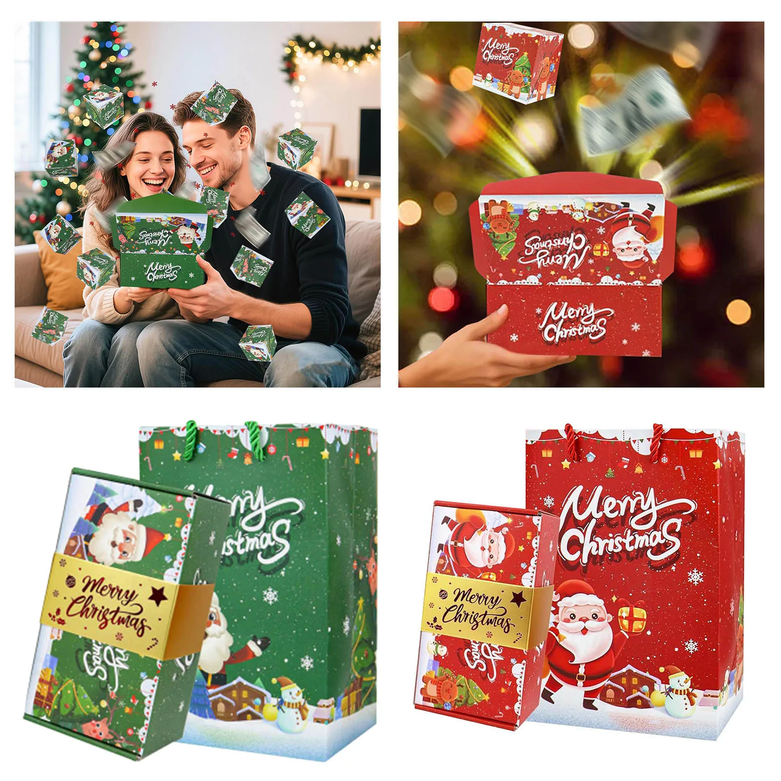 

Рождественская игра-сюрприз, подарочная коробка, взрывы на Рождество, коробка-сюрприз, складная подпрыгивающая взрыв, подарочный чехол для детей